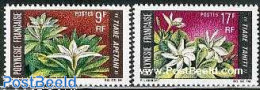 French Polynesia 1969 Flowers 2v, Unused (hinged), Nature - Flowers & Plants - Neufs