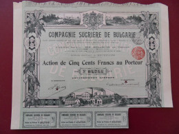ACTION COMPAGNIE SUCRIERE DE BULGARIE SUPERBE ILLUSTRATION / TTB - Agriculture