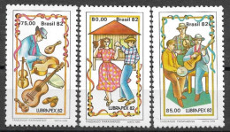 Brasil 1982 Lubrapex 82 - IX Exposição Filatélica Luso-Brasileira - Fandango Paranaense RHM  C-1281 A C-1283 - Blocs-feuillets