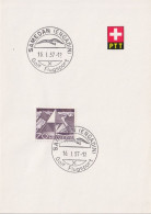 Werbedatumstempel K35  "Samedan (Engadin) Golf Flugsport"       1957 - Briefe U. Dokumente