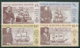 Kokos-Inseln 1990 Seefahrer Segelschiffe 228/31 A Postfrisch - Cocos (Keeling) Islands