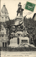 CPA Nice La Statue De Gambetta - Monuments