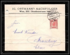 2099/ Autriche (Austria) Entier Stationery Enveloppe (cover) Franz Joseph 5 Kr Pour Strasbourg Drance 1908 - Autres & Non Classés