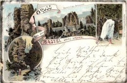 Gruss Von Der Bastei - Litho - Bastei (sächs. Schweiz)