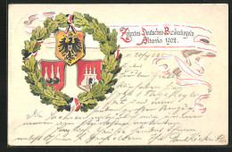 Künstler-AK Hamburg-Altona, Zehntes Deutsches Bundeskegeln 1902, Wappen Im Kranz - Bowling