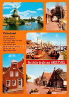 Greetsiel Wasserstrasse Windmuehle Teilansichten Hafen Fischkutter - Krummhörn