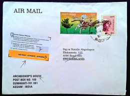 SWITZERLAND 2011, RETURN TO SENDER, 3 LANGUAGE SMALL LABEL, INDIA COVER USED, 2008 BEISING OLYMPIC, GAME, SPORT, SHOOTIN - Lettres & Documents