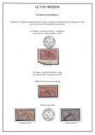 LEVANT - CONSTANTINOPLE - MERSON - 2 PAGES A4 - OBLITERATIONS DIVERSES STANBOUL, GALATA, PERA; SECTEUR POSTAL 506. - Gebruikt