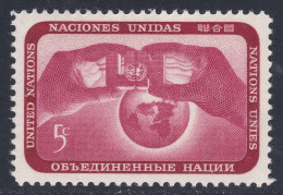 United Nations 1961 1962 5c Hands Supporting UN And Globe MNH - Neufs