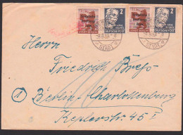 Beelitz Stadt Bf 8.8.49 Nach Berlin-Charlottenburg Mit R1 Nachgebühr, SBZ Auf Bär, Käthe Kollwitz - Covers & Documents