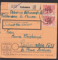 Falkensee 60 Pfg. Mit SBZ-Aufdruck Auf Pkt-Karte (A195(2)) Nach Rathewalde (Bf-Kat. 150,-) - Covers & Documents