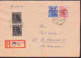 Schönheide Erzgebirge R-Bf Mit Aushilfs-R-Zettel, Dabei 2, 30 Und 50 Pfg. SBZ-Aufdruck - Covers & Documents