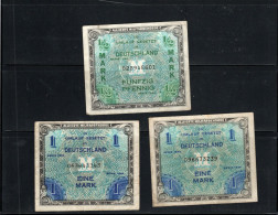 ALLEMAGNE LOT 3 BILLETS FROISSURES - 1/2 Mark