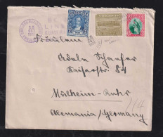 Guatemala 1936 Cover PALO GORDO To MÜLHEIM Germany Ambulante Railway Postmark - Guatemala