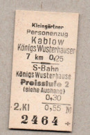 A39] BRD - Pappfahrkarte - Kleingärtner - Kablow Nach Königs Wusterhausen - Europe