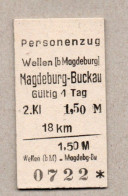 A40] BRD - Pappfahrkarte - Wellen Nach Magdeburg Buckau - Europe