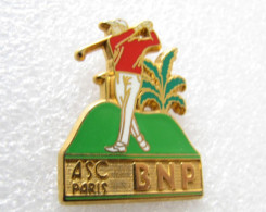 PIN'S    BANQUE BNP  ASC  GOLF  BALLARD  Doré Or Fin - Golf