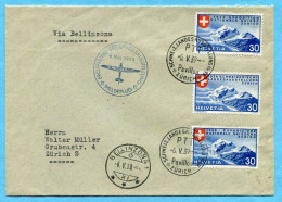 Brief Schweiz. Landesausstellung 1939 Zürich - Meldeflug Nach Bellinzona - Erst- U. Sonderflugbriefe