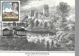 WEIDENECCK CASTLE, PRINZ EUGEN VON SAVOVEN, 1986, MAXIMAL CARD FDC, ENGELHARTSTETTEN, AUSTRIA - Monuments