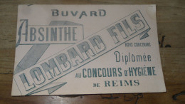 Buvard Double Face , ABSINTHE Lombard Fils A MONTELIMAR  ................ TIR1-POS26.......N-5e - Levensmiddelen