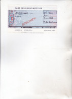 TRAVELLERS  CHEQUE.  NAME  DES  KREDITINSTITUTS.  DM  300   " SPECIMEN  " - Cheques & Traveler's Cheques