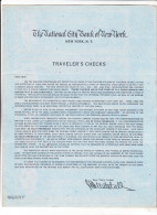 THE NATIONAL CITY BANK OF NEW YORK - TRAVELLER'S  CHEQUES.  STAMPATI  5 PZ.  FACSIMILE - NOT  NEGOTIABLE - Cheques & Traveler's Cheques