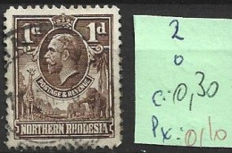 RHODESIE DU NORD 2 Oblitéré Côte 0.30 € - Rhodésie Du Nord (...-1963)