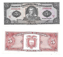 Equateur Ecuador 5 Sucres 1988 UNC / NEUF - Ecuador