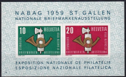 MiNr. 672 - 673 (Block 16) Schweiz 1959, 9. März. Blockausgabe: NABAG 1959, St. /Postfrisch/**/MNH - Blocs & Feuillets