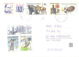 Czechoslovakia Cover With Stamps, Beetle, Sport, Biathlon, Dogs, 1993 - Briefe U. Dokumente