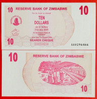 Zimbabwe. 10 Dollars 2006(7). (Р-39).  UNC! - Zimbabwe