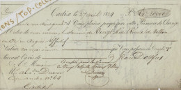 1824 De Cadix Cadiz Espagne LETTRE DE CHANGE EN REAUX DE VELLON EN OR OU ARGENT EFFECTIF - Spanje