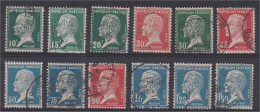 Pasteur Lot De 12 Timbres Différents Oblitérés N°170 à 181 Cachet Rond Scan Recto/verso - 1922-26 Pasteur