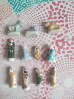 11/12 Feves Creche Santon Serie Nativite 1995 Prime  Marie Roi Mage  Joseph âne Boeuf.... - Santons