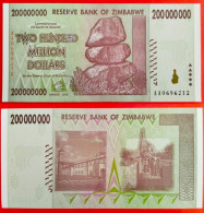 Zimbabwe. 200 000 000 Dollars 2008. (Р-81).  UNC! - Zimbabwe