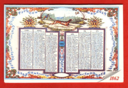 Mini Calendrier An 2000 Repro Almanach Des Postes 1862  Chien - Petit Format : 1991-00