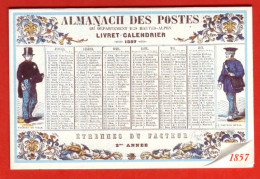 Mini Calendrier An 2000 Repro Almanach Des Postes 1857 Hautes Alpes - Petit Format : 1991-00
