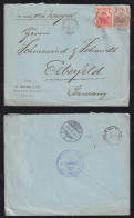 Haiti 1897 Cover 3c + 7c To ELBERFELD Germany Via NEW YORK USA - Haïti