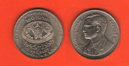 Thailandia 20 Bath 1995 FAO Tailandia King Rama IX° Nickel Coin - Tailandia