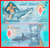 Cook Islands. 3 Dollars 2021. (Р-11). *polymer*  UNC! - Cook Islands