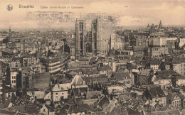 BELGIQUE - Bruxelles - Eglise Sainte Gudule Et Panorama -  Carte Postale Ancienne - Mehransichten, Panoramakarten