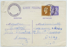 (Guerre De 1939-45) Épuration. Entier Iris Complété Par Dulac Repiqué "Centre D'Internement Join-Lambert" (Rouen). Russe - Guerra Del 1939-45
