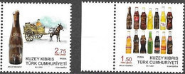 TURKISH CYPRUS, 2021, MNH, DRINKS, SOFTDRINKS OF NORTHERN CYPRUS, HORSES, 2v - Autres & Non Classés