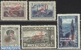 Luxemburg 1922 On Service, Overprints 5v, Unused (hinged), Various - Industry - Art - Bridges And Tunnels - Autres & Non Classés