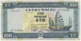 MACAU - 100 Patacas - 13.07.1992 - Pick 68 - Serie AY - PORTUGAL - Macau