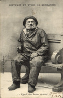 CPA Costumes Et Types De Normandie Type De Vieux Pecheur Normand Folklore - Fischerei
