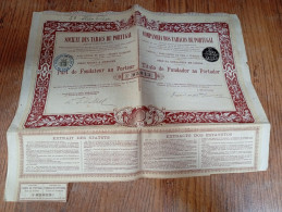 Société Des Tabacs Du Portugal - Part De Fondateur Au Porteur - Agriculture