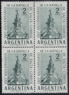 1963 MNH(Virgin Gum) GJ.1247 Block Of 4.  150 Años De La Batalla De Salta - Ongebruikt