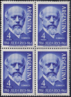1964 MNH(Virgin Gum) GJ.1289 Block Of 4.  50 Años De La Muerte Del General Julio Roca - Ongebruikt