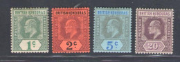 1902-04 British Honduras, Stanley Gibbons # 80/83 - MH* - Other & Unclassified